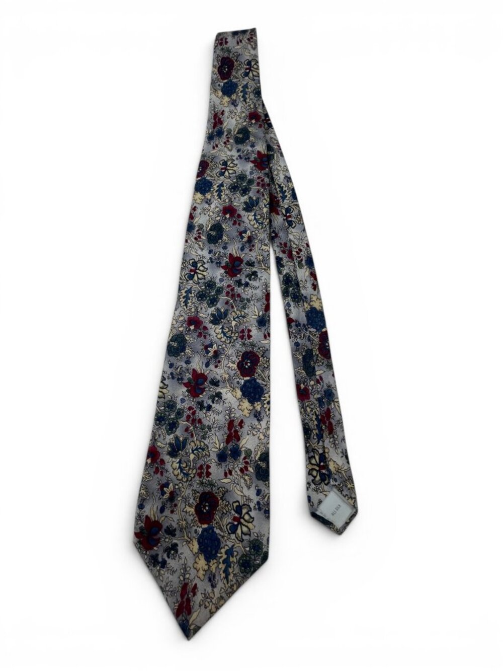 Burma Bibas Vintage Mixed Floral Woven Silk 4” Wide Blade Tie - Picture 3 of 6